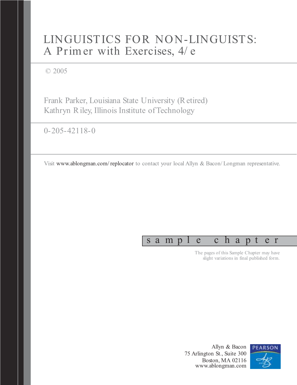 LINGUISTICS for NON-LINGUISTS: a Primer with Exercises, 4/E