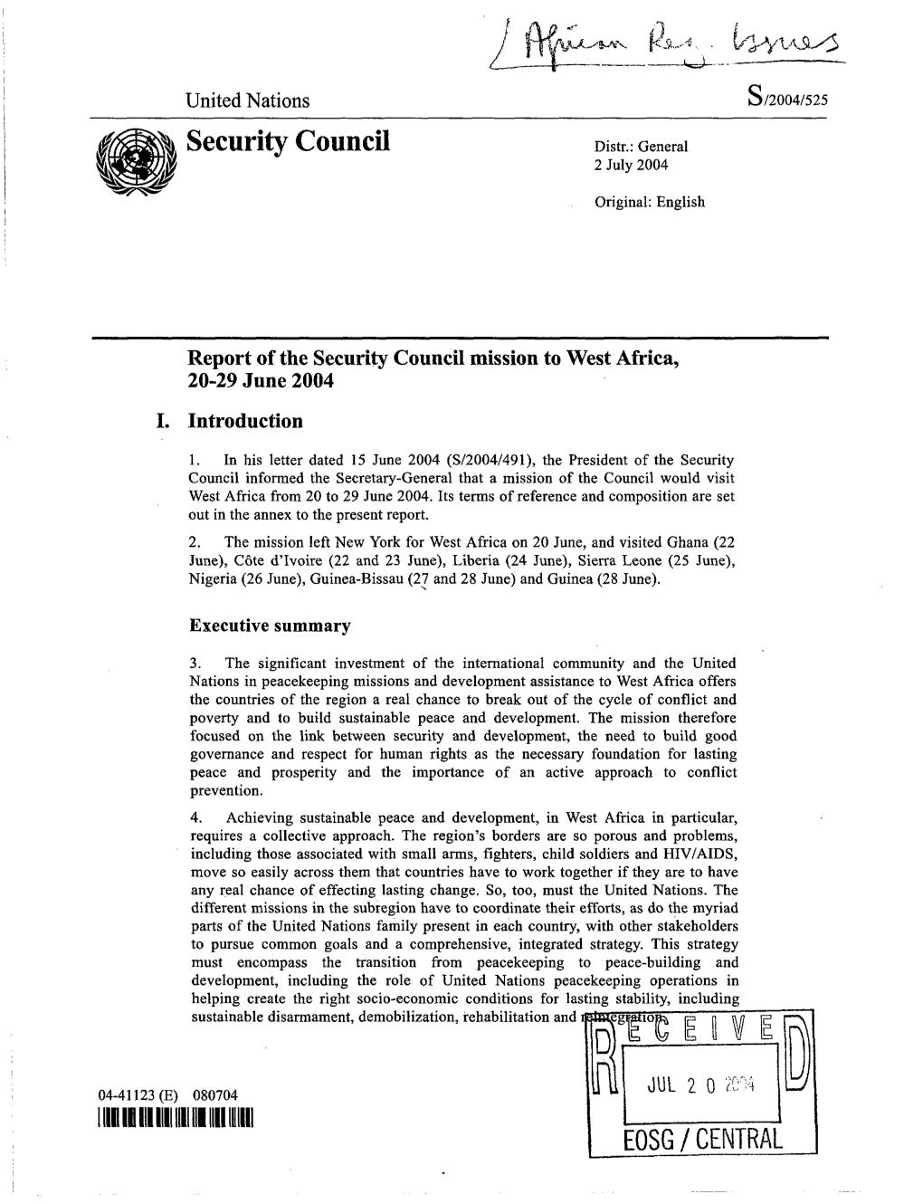Security Council Distr.: General 2 July 2004