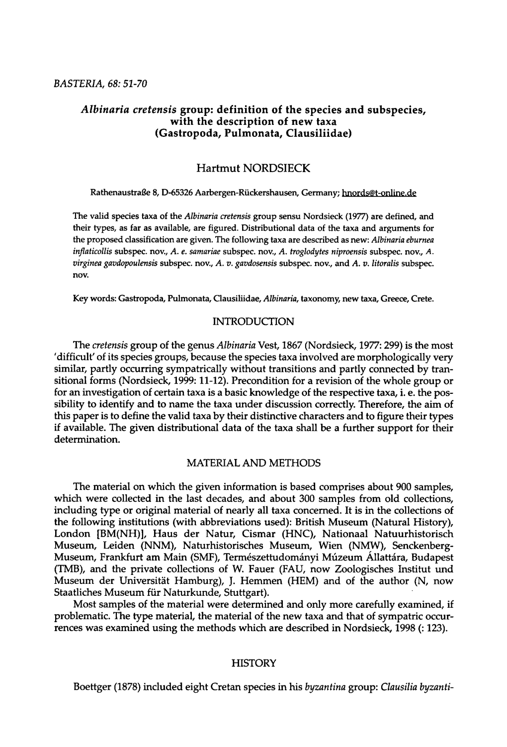 Species and Subspecies, Description of New Taxa