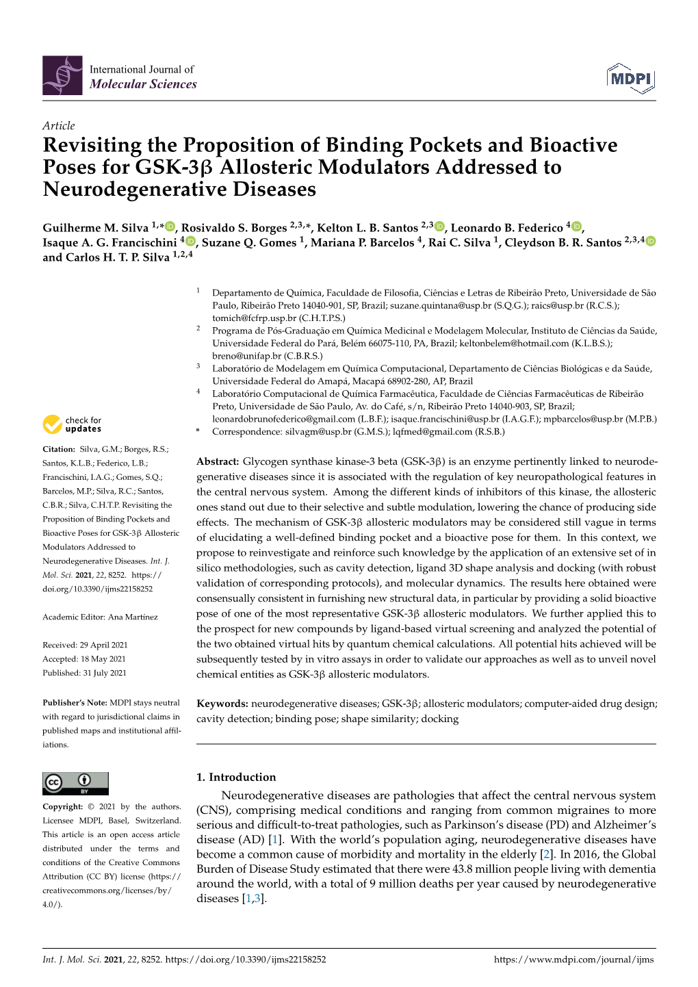 Revisiting the Proposition of Binding Pockets and Bioactive Poses for GSK-3Β Allosteric Modulators Addressed to Neurodegenerative Diseases