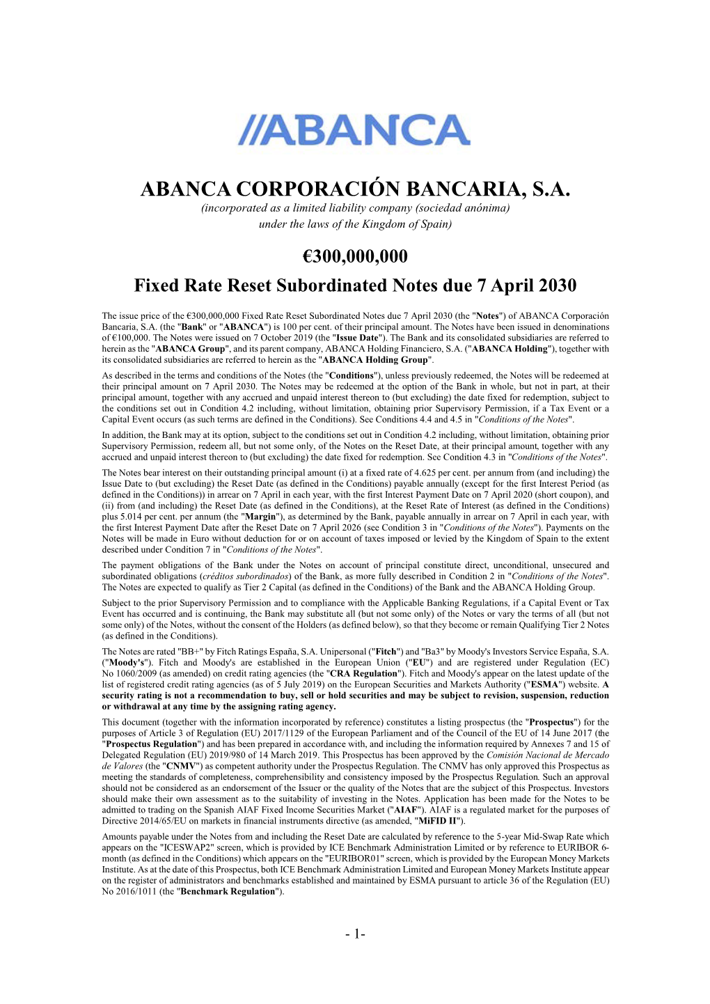 Abanca Corporación Bancaria, S.A