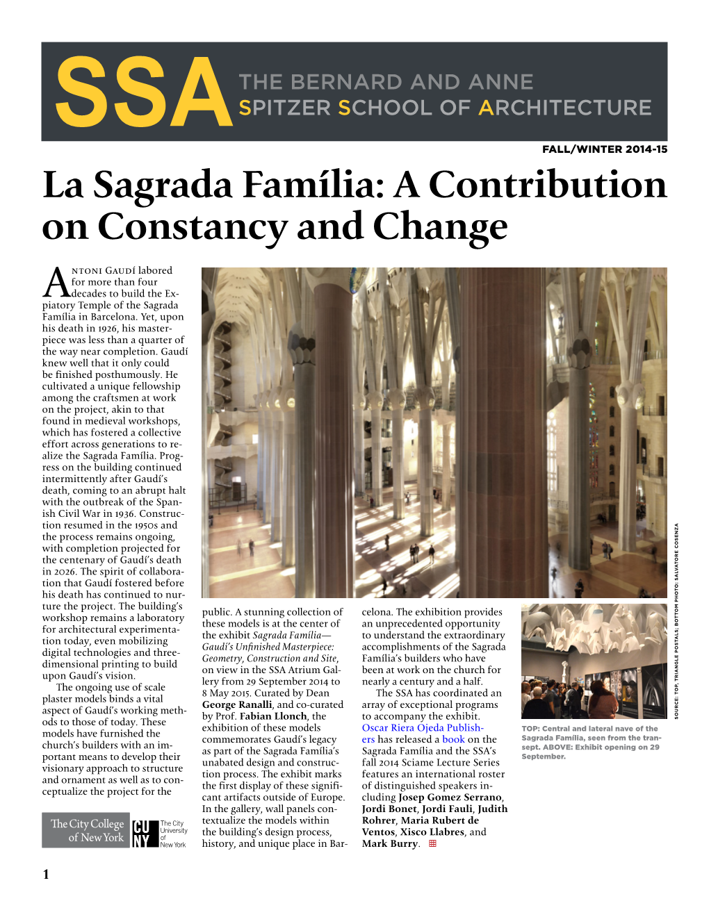 La Sagrada Família: a Contribution on Constancy and Change