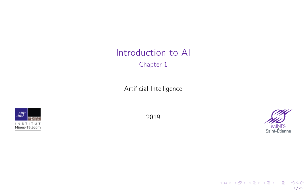 Introduction to AI Chapter 1