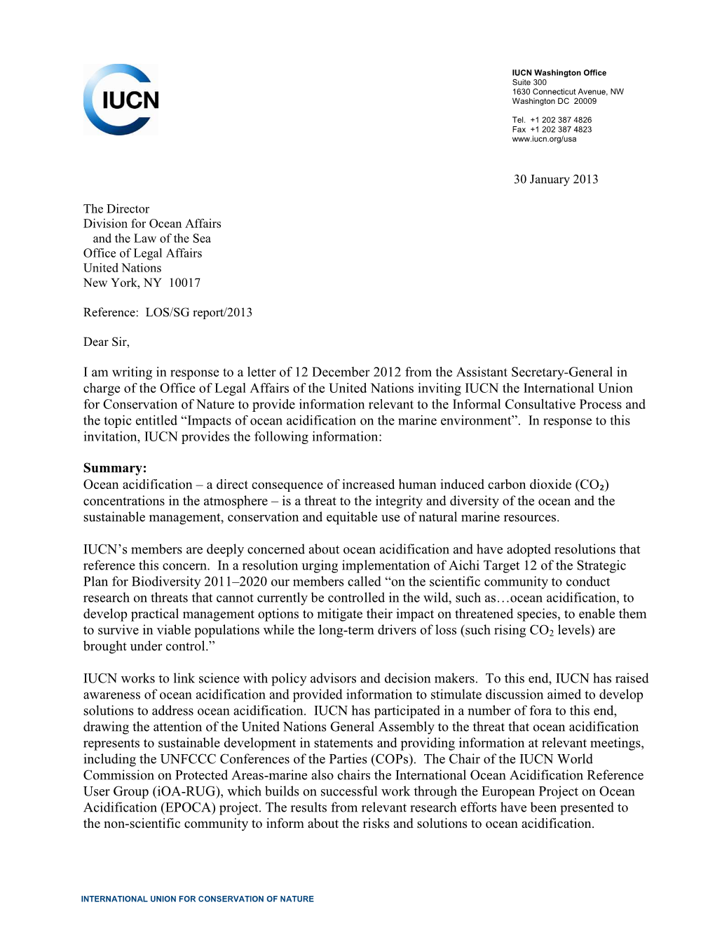 I Am Writing in Response to a Letter of 12 December 2012 from the Assistant Secretary-General in Charge of the Office of Legal A