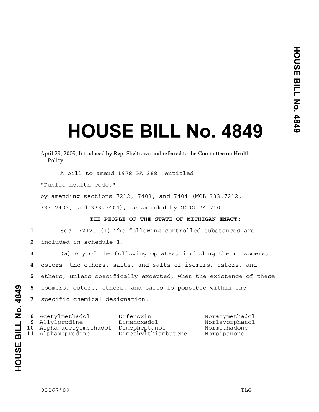 HOUSE BILL No. 4849 No