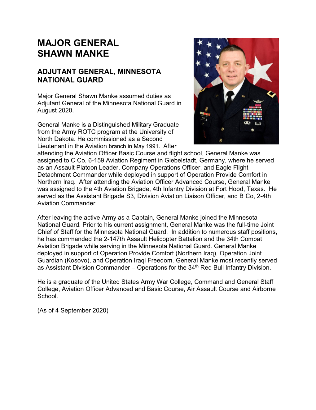 Major General Shawn Manke