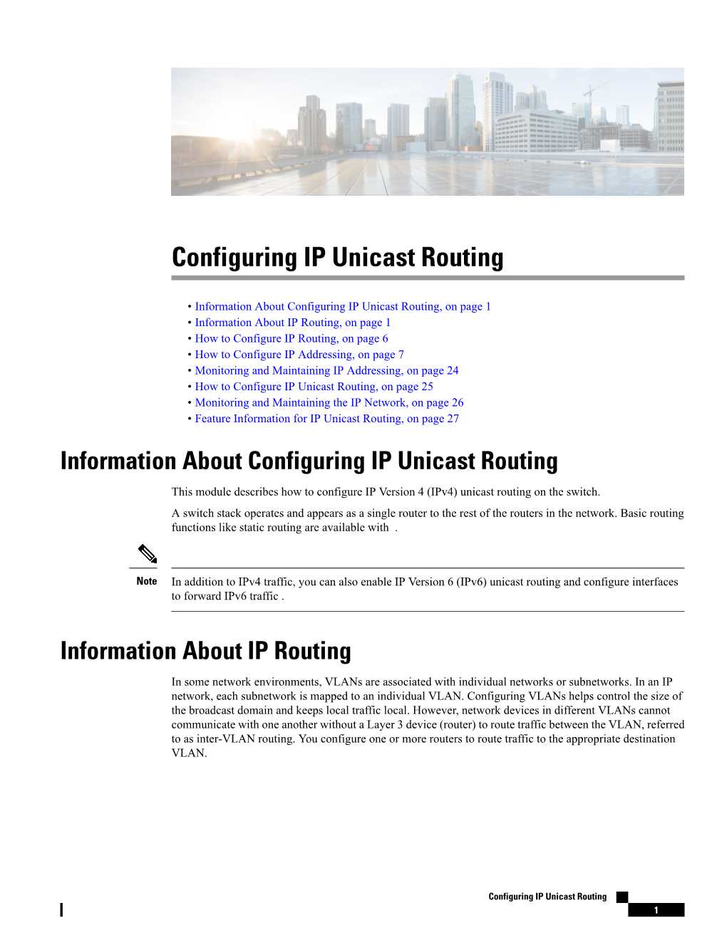 Configuring IP Unicast Routing