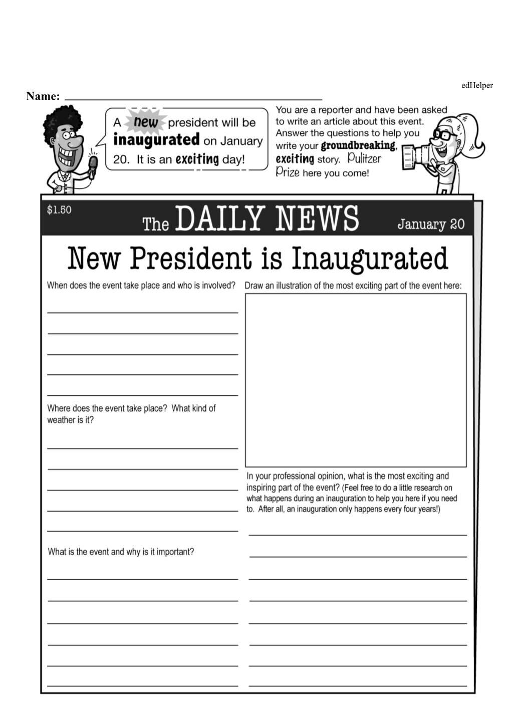 Fifth Grade Inauguration Workbook