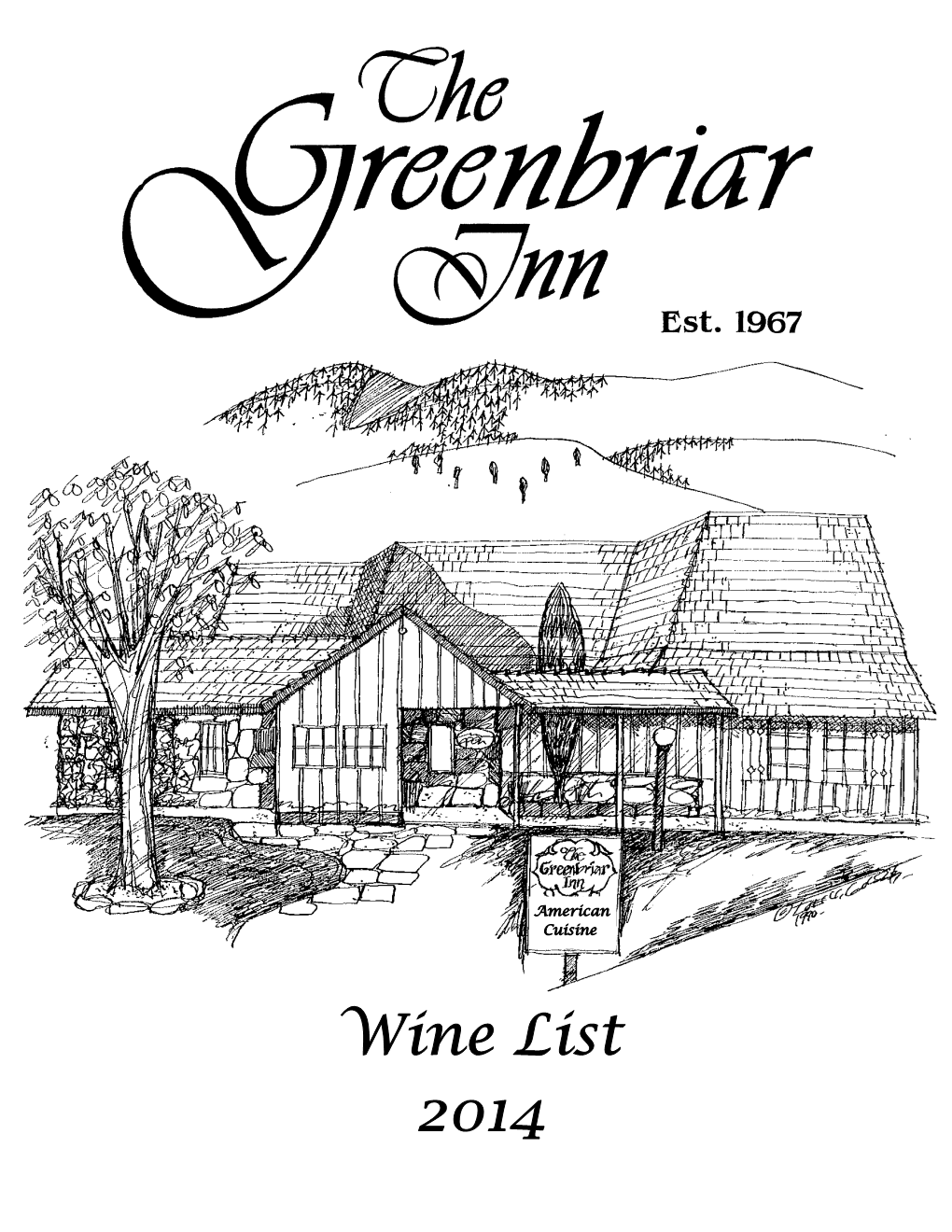 Wine List 2014