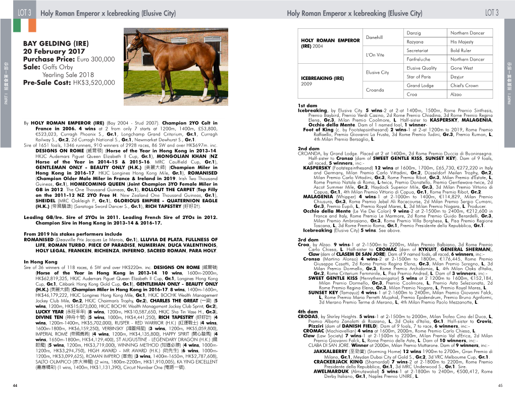 LOT 3 Holy Roman Emperor X Icebreaking (Elusive City) Holy Roman Emperor X Icebreaking (Elusive City) LOT 3