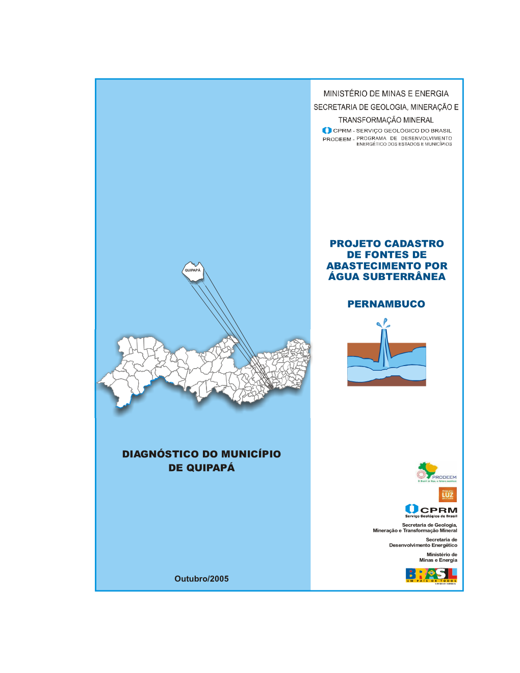 Diagnóstico Do Município De Quipapá Pernambuco Projeto Cadastro De Fontes De Abastecimento Por Água Subterrânea