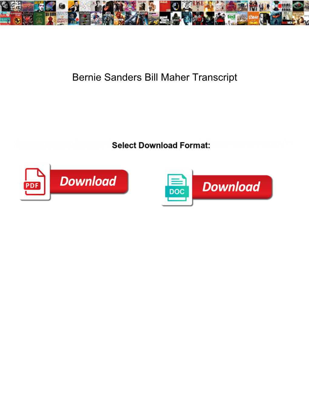 Bernie Sanders Bill Maher Transcript