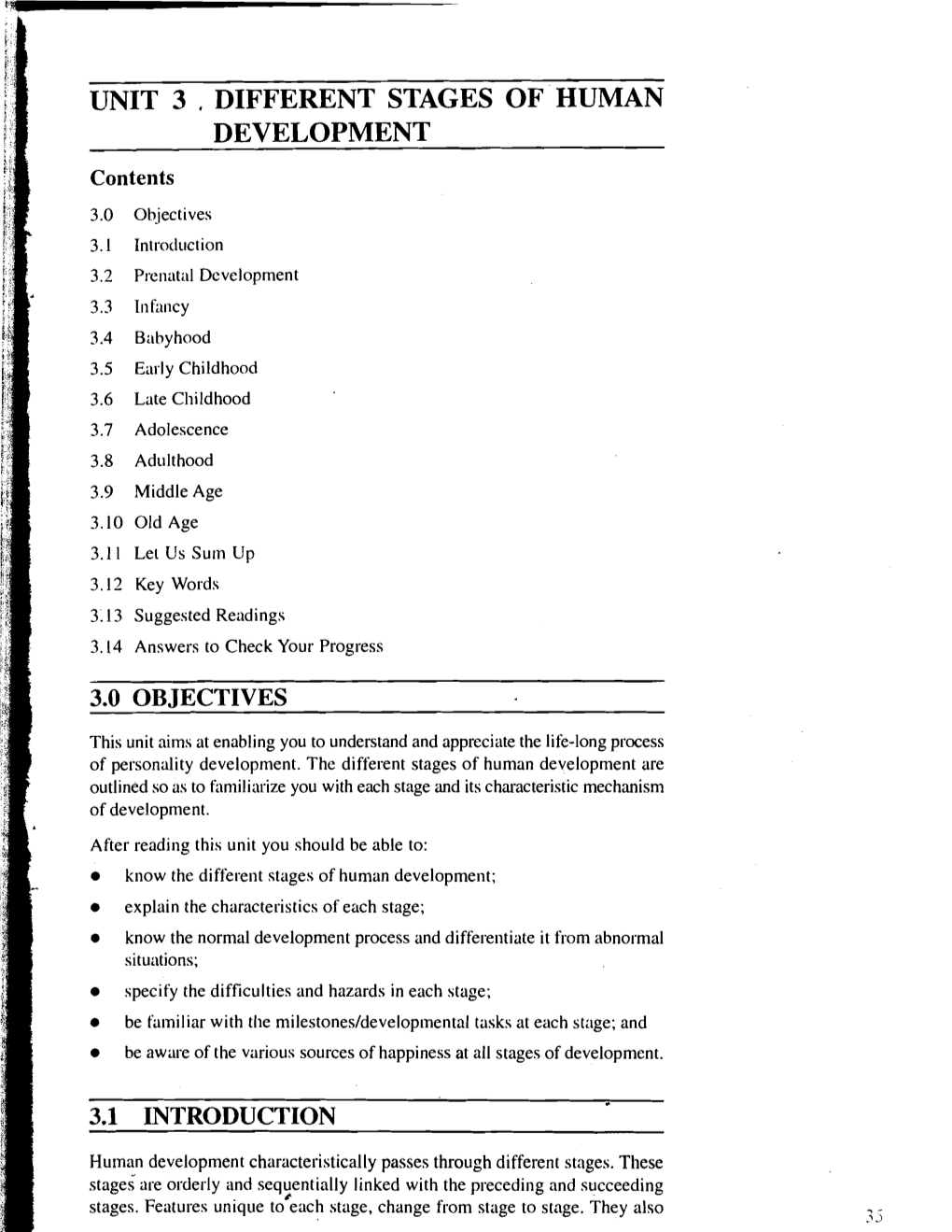 Unit 3 , Different Stages of Human Development