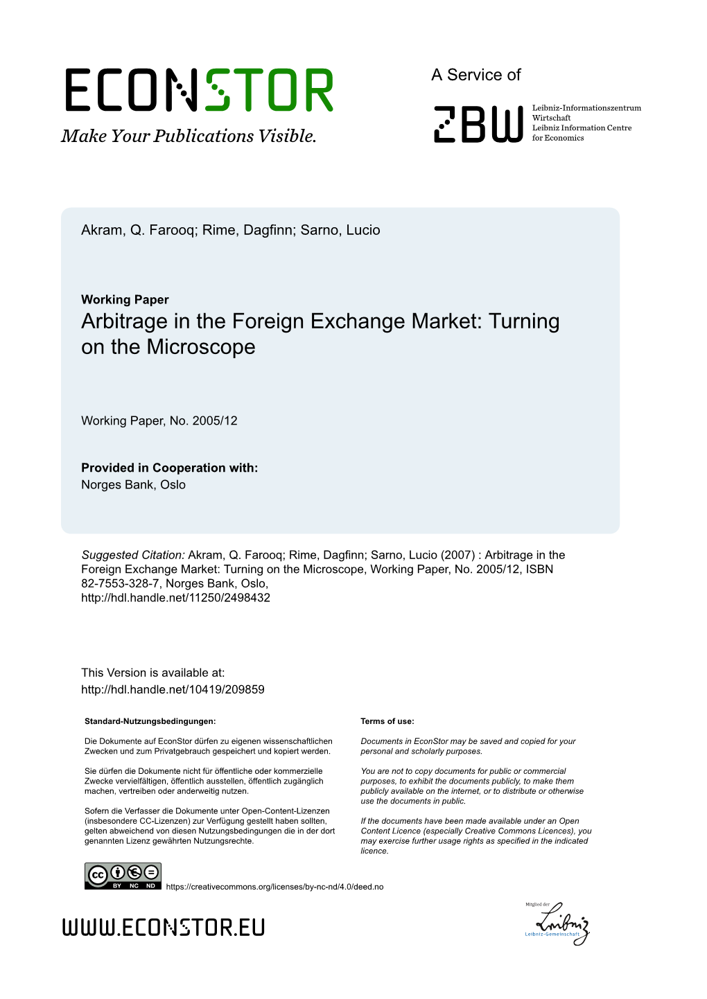 Arbitrage in the Foreign Exchange Market: Turning on the Microscope