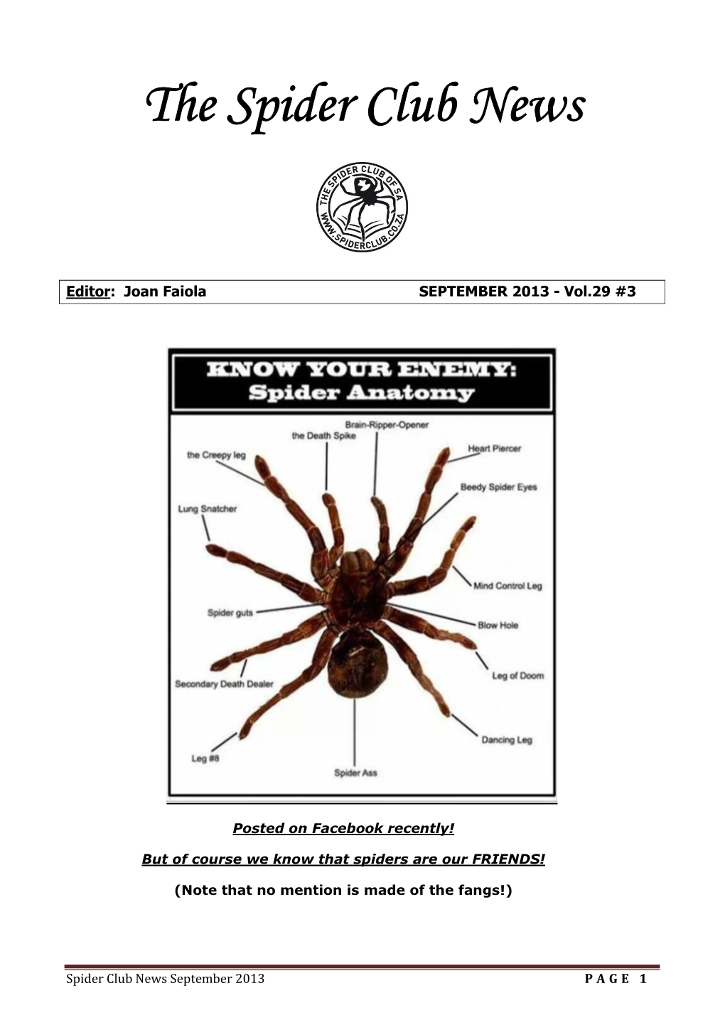 The Spider Club News