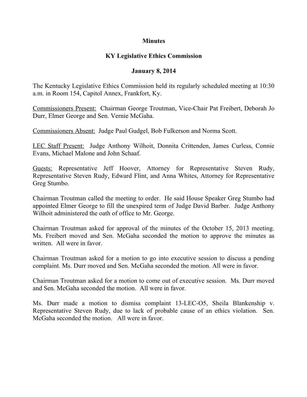 KY Legislative Ethics Commission