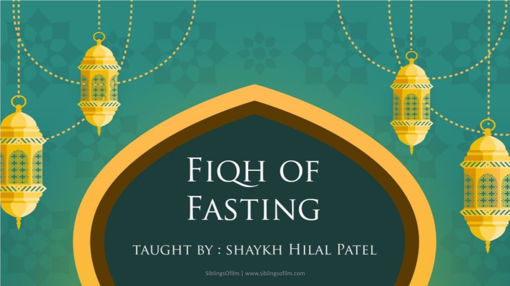 Fiqh of Fasting