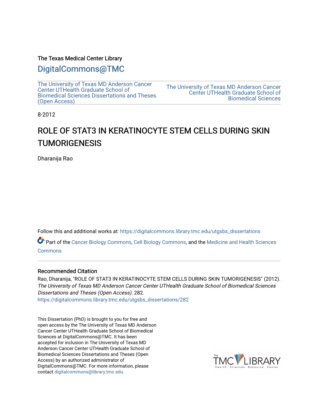 Role of Stat3 in Keratinocyte Stem Cells During Skin Tumorigenesis