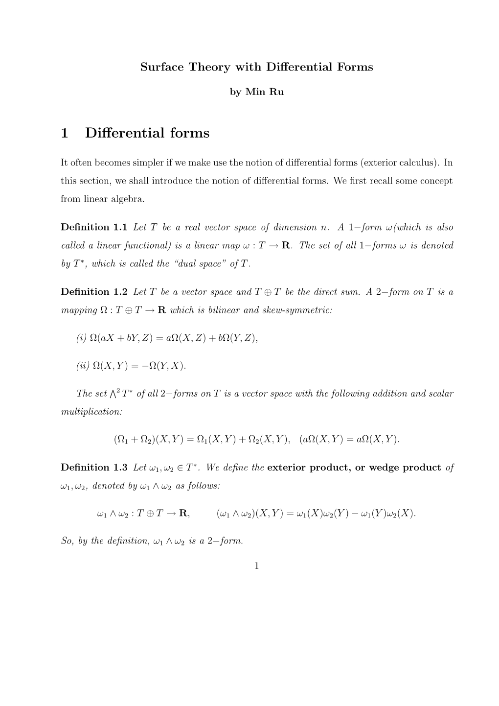 1 Differential Forms
