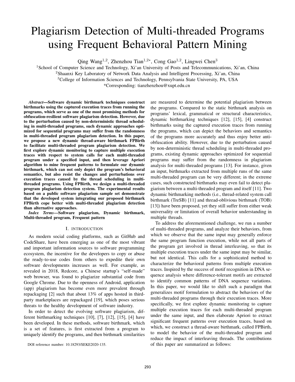 Plagiarism Detection of Multi-Threaded Programs Using Frequent Behavioral Pattern Mining