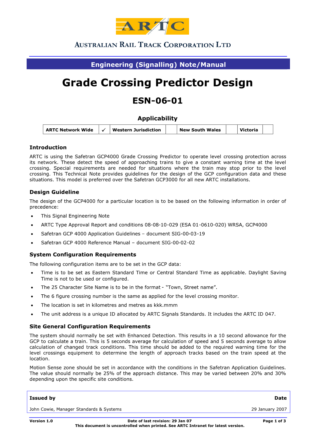 Grade Crossing Predictor Design