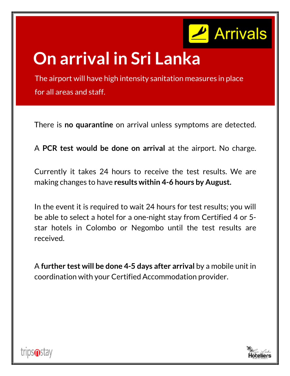 On Arrival in Sri Lanka