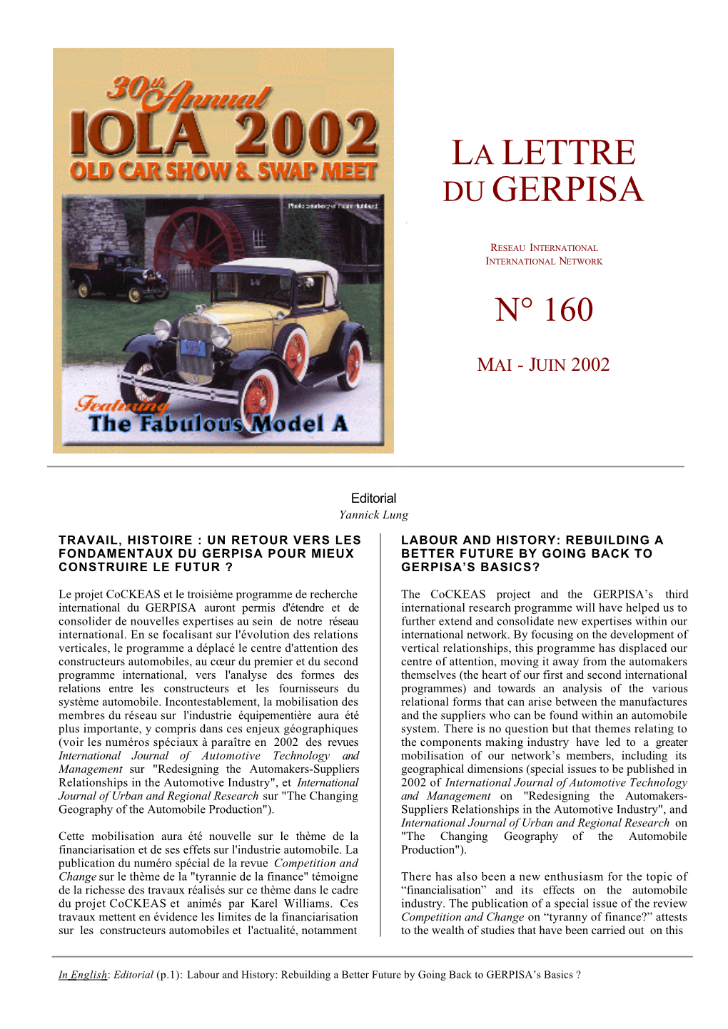 La Lettre Du Gerpisa