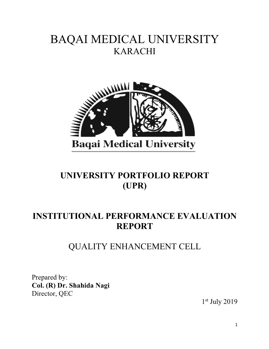 University Portfolio Report (Upr)