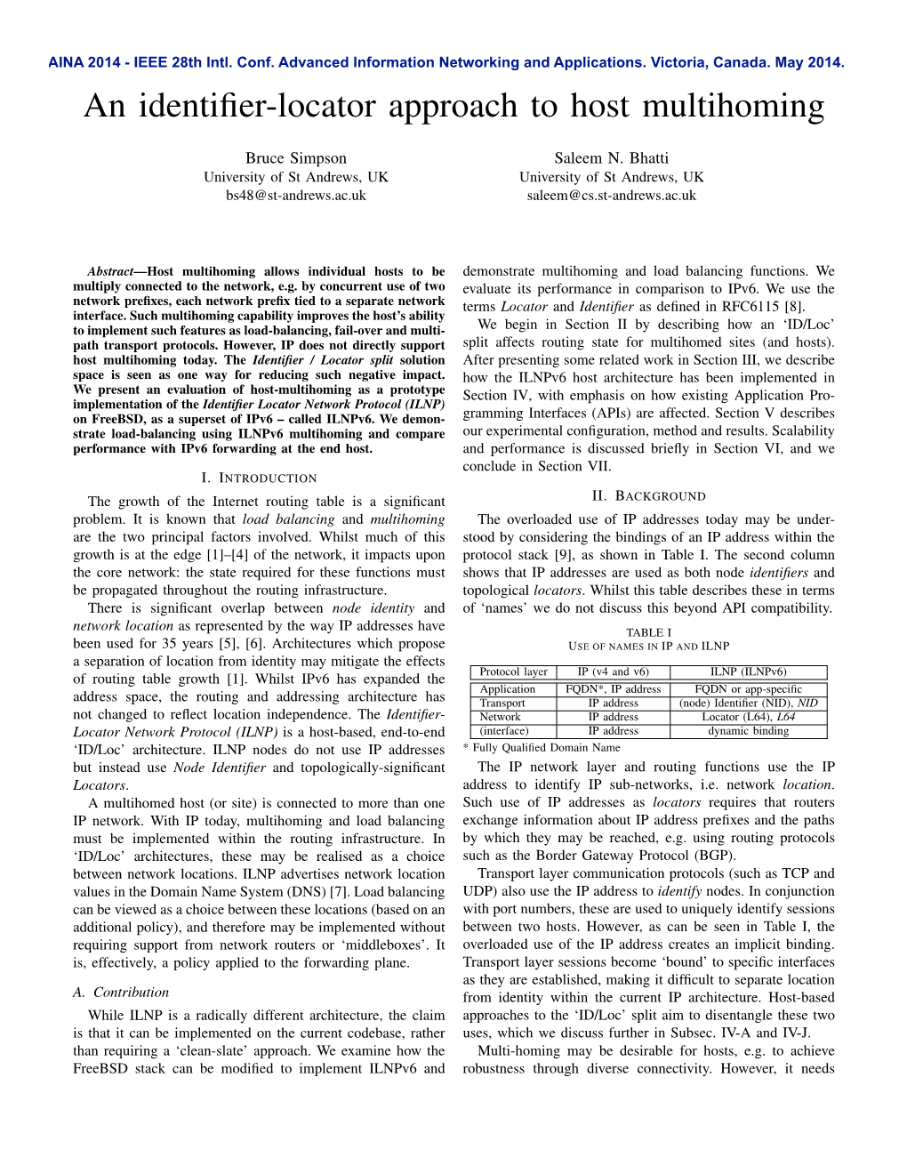 An Identifier-Locator Approach to Host Multihoming