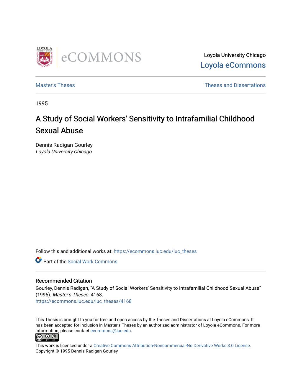 A Study of Social Workers' Sensitivity to Intrafamilial Childhood Sexual Abuse