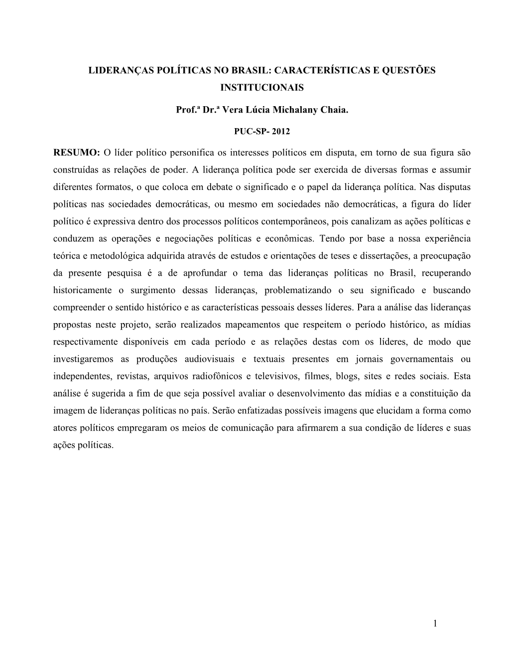 1 Lideranças Políticas No Brasil