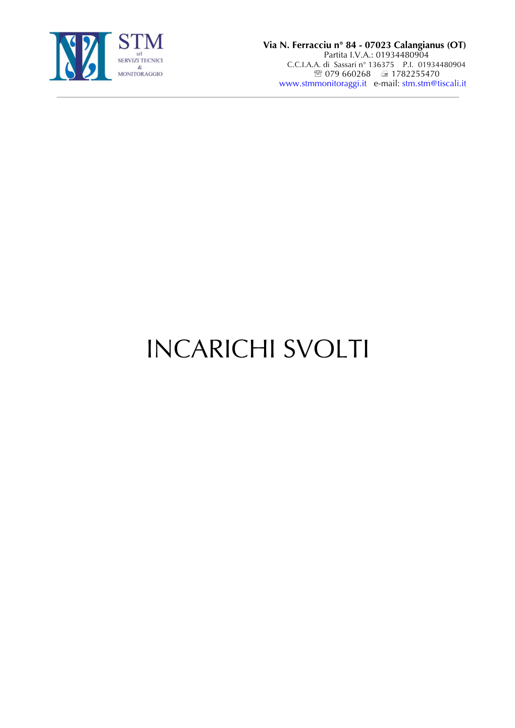 Incarichi Svolti