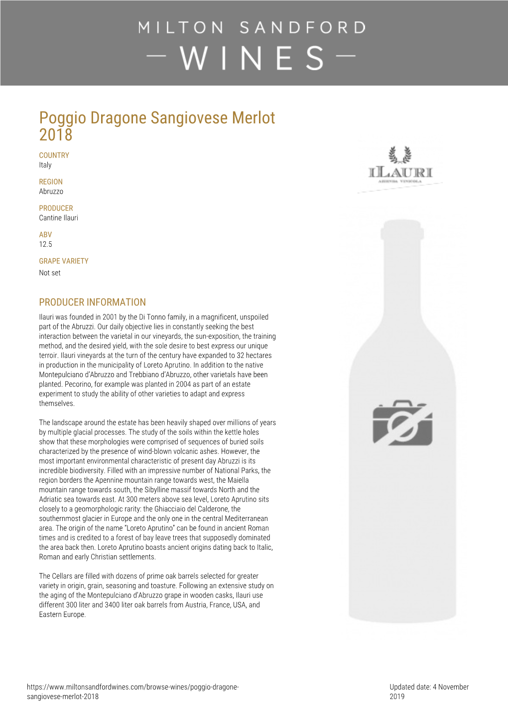 Poggio Dragone Sangiovese Merlot 2018 COUNTRY Italy