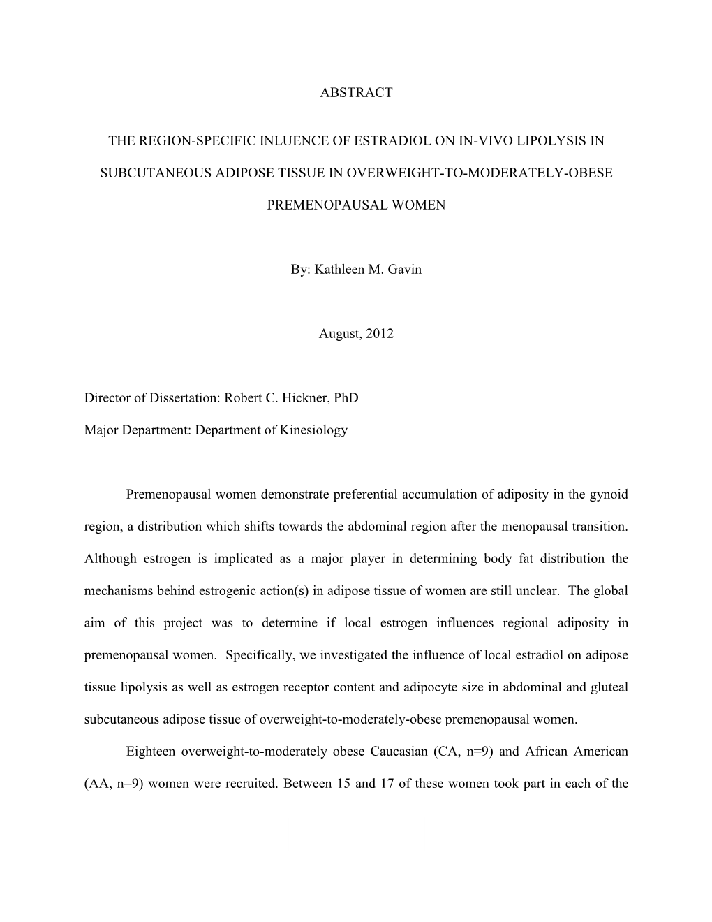 Abstract the Region-Specific Inluence of Estradiol on In