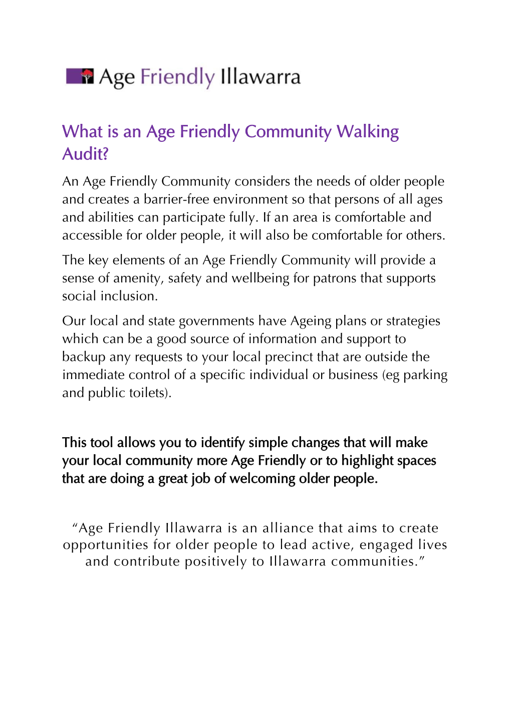 What Is an Age Friendly Community Walking Audit?