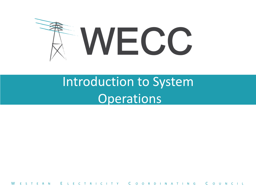 Introduction to System Operations