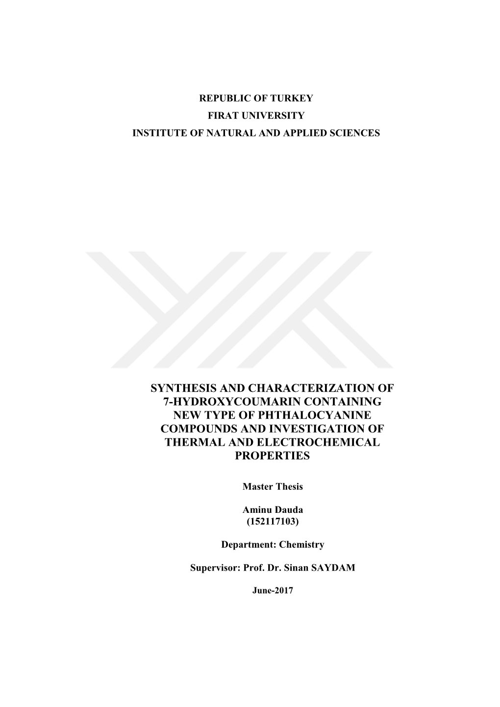 Synthesis and Characterization of 7-Hydroxycoumarin Containing New Type of Phthalocyanine Compounds and Investigation of Thermal and Electrochemical Properties