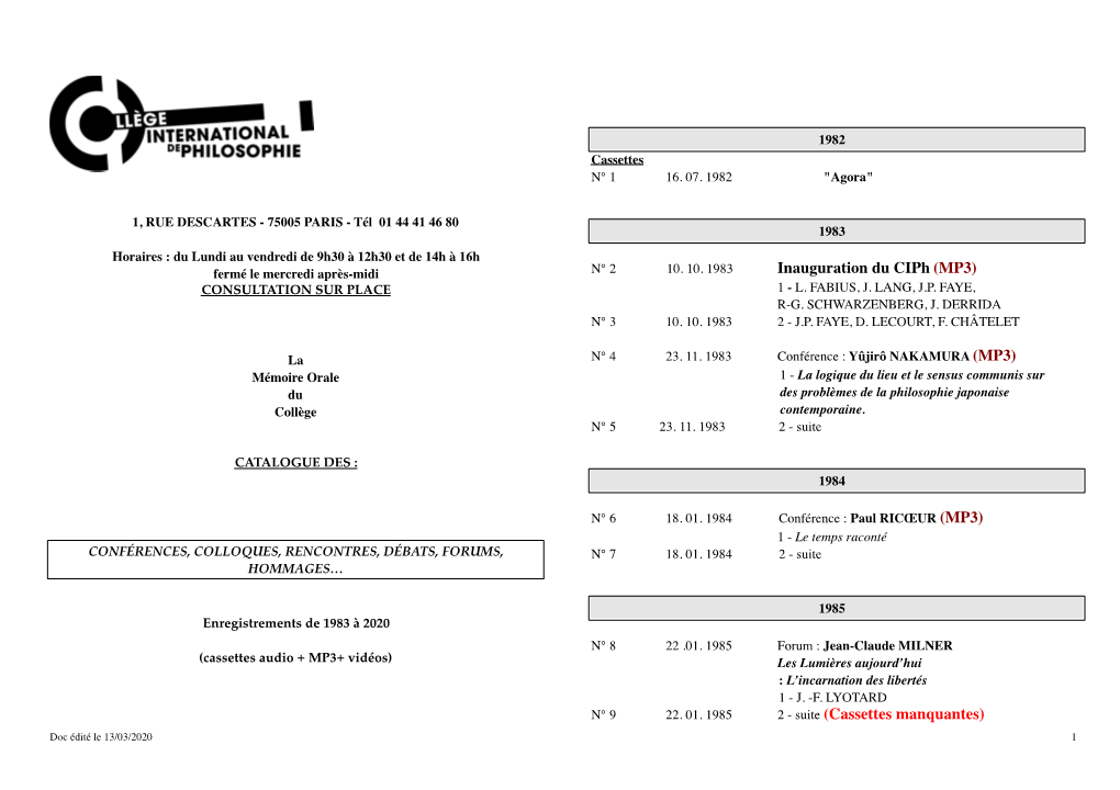 Mp3) Consultation Sur Place 1 - L