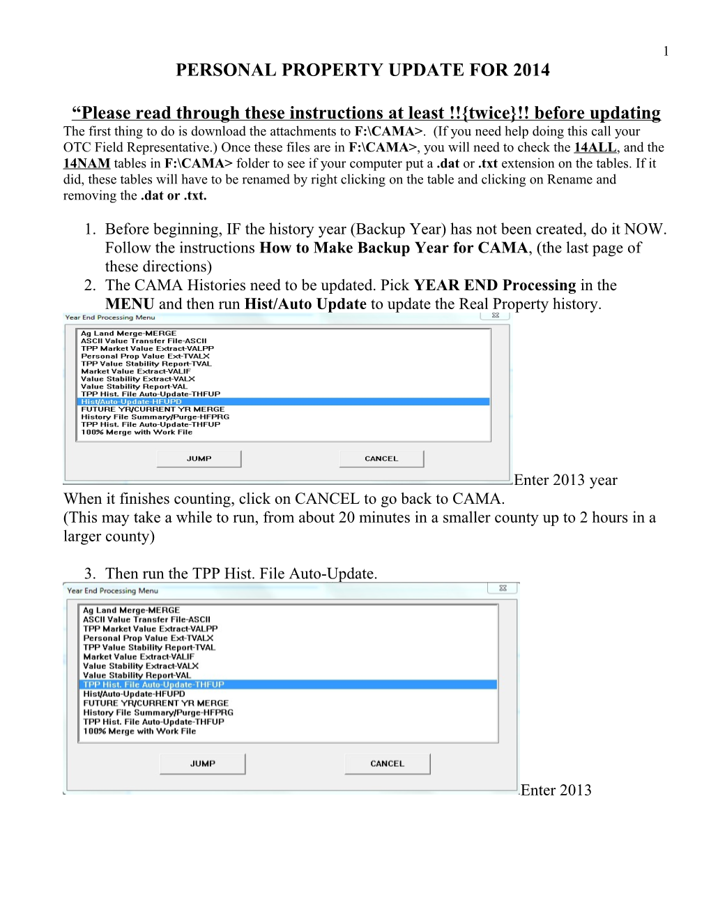 Personal Property Update for 2010