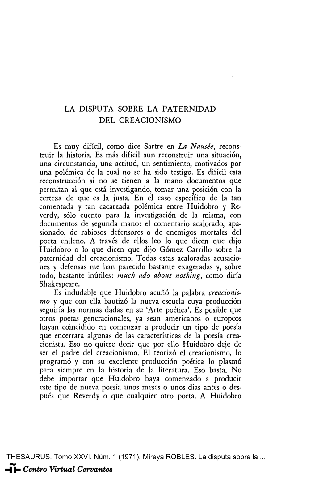 La Disputa Sobre La Paternidad Del Creacionismo