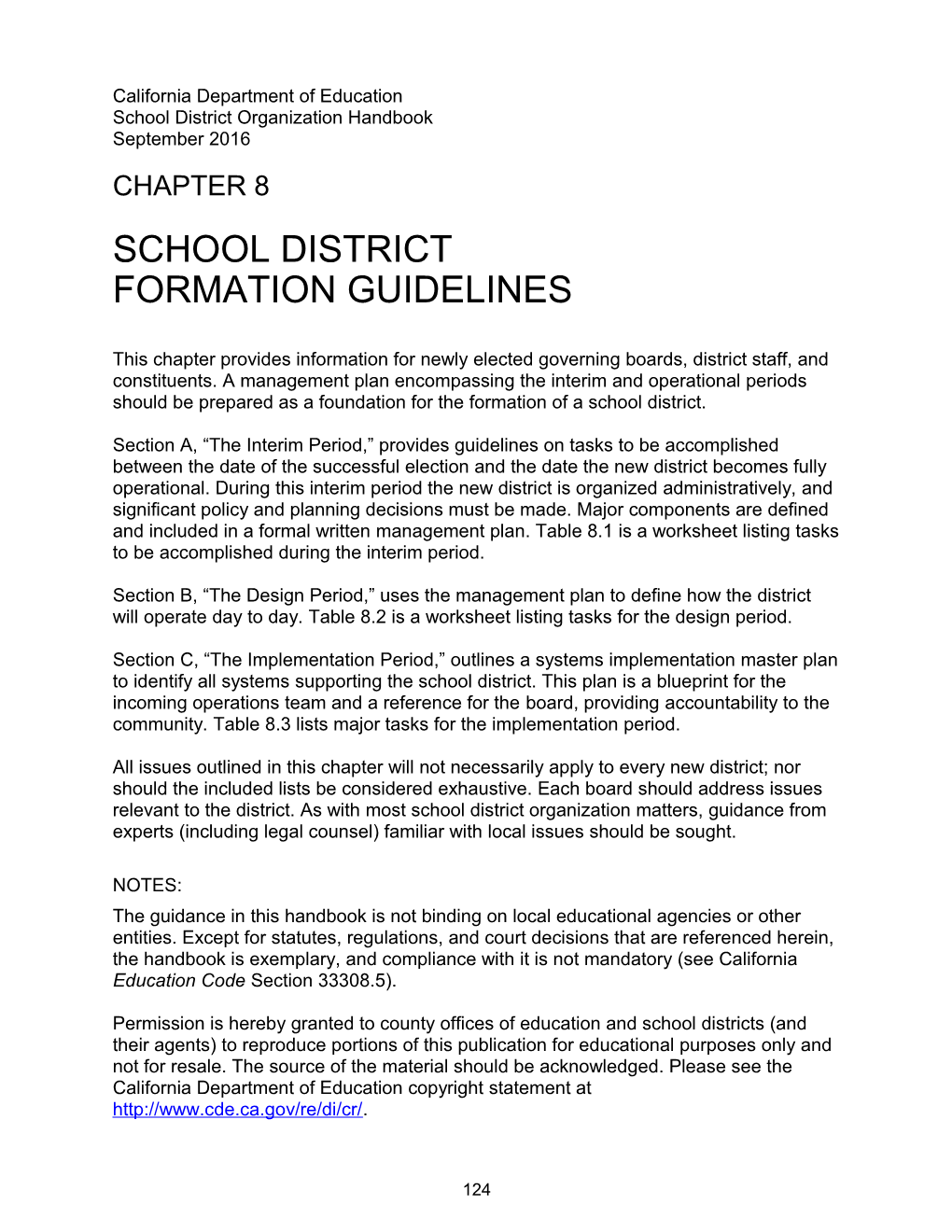 District Organization Manual Chapter 8 - District Organization (CA Dept of Education)