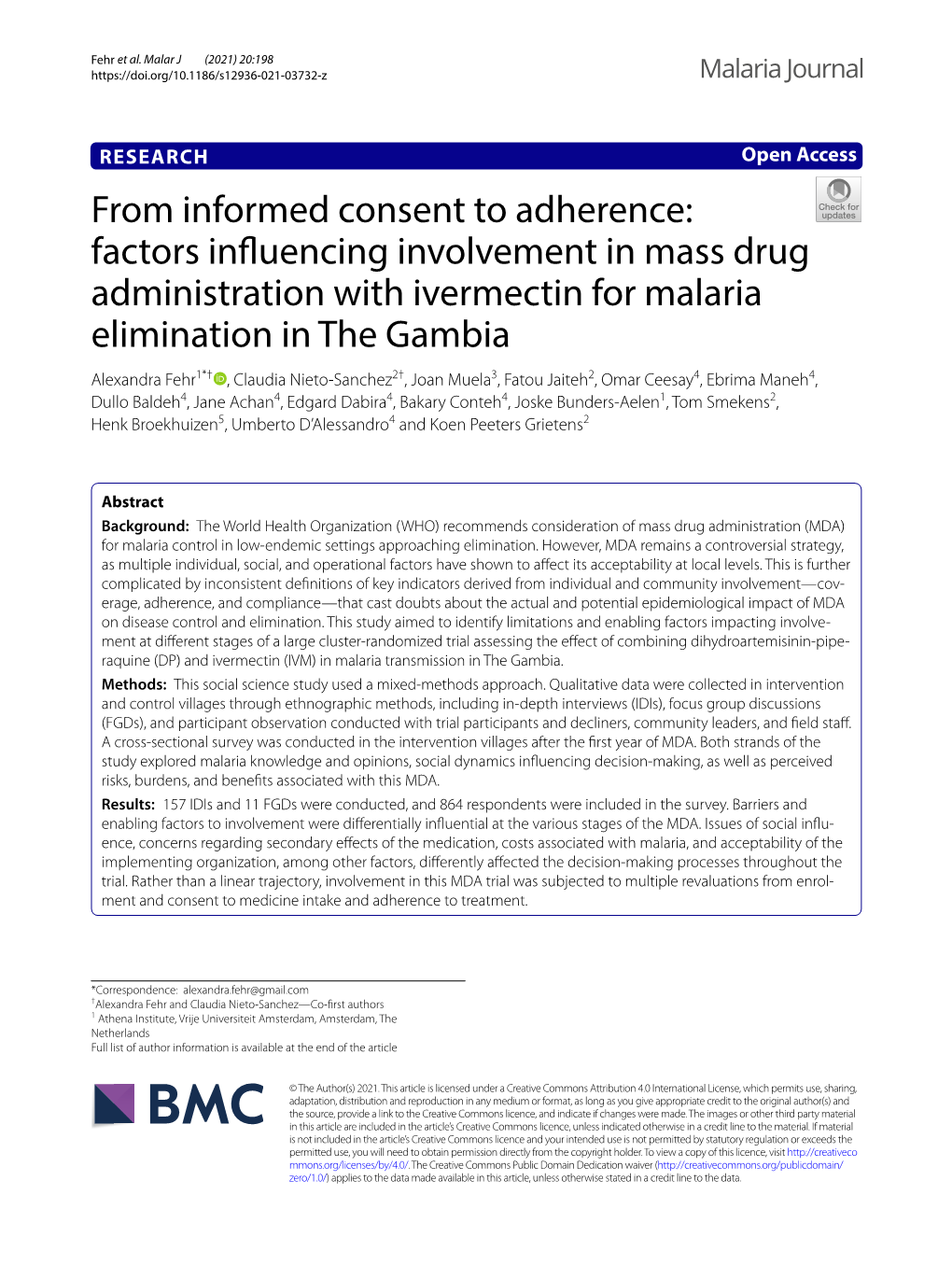 Factors Influencing Involvement in Mass Drug