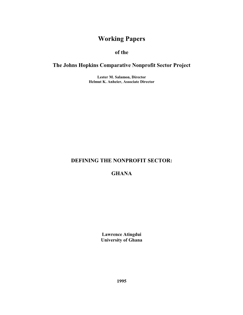 Working Papers