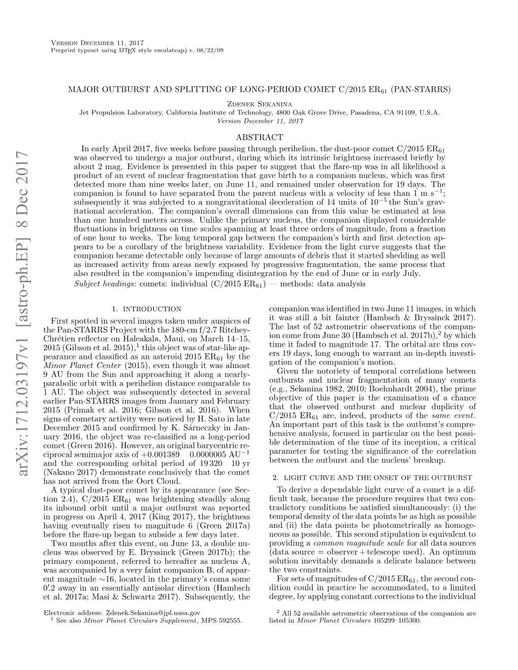 Arxiv:1712.03197V1 [Astro-Ph.EP] 8 Dec 2017 Ta.21A Ai&Shat 07.Sbeunl,The Subsequently, 2017)