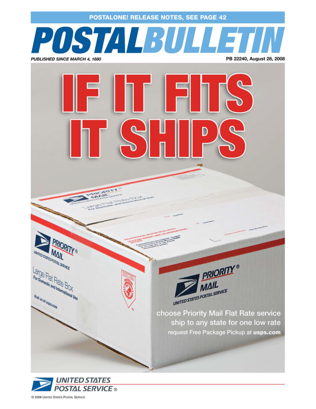 POSTAL BULLETIN 22240 (8-28-08)  for Employees at CONTENTS