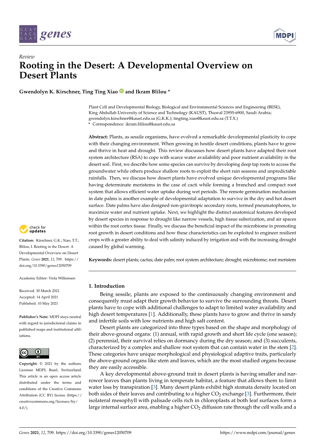 Rooting in the Desert: a Developmental Overview on Desert Plants