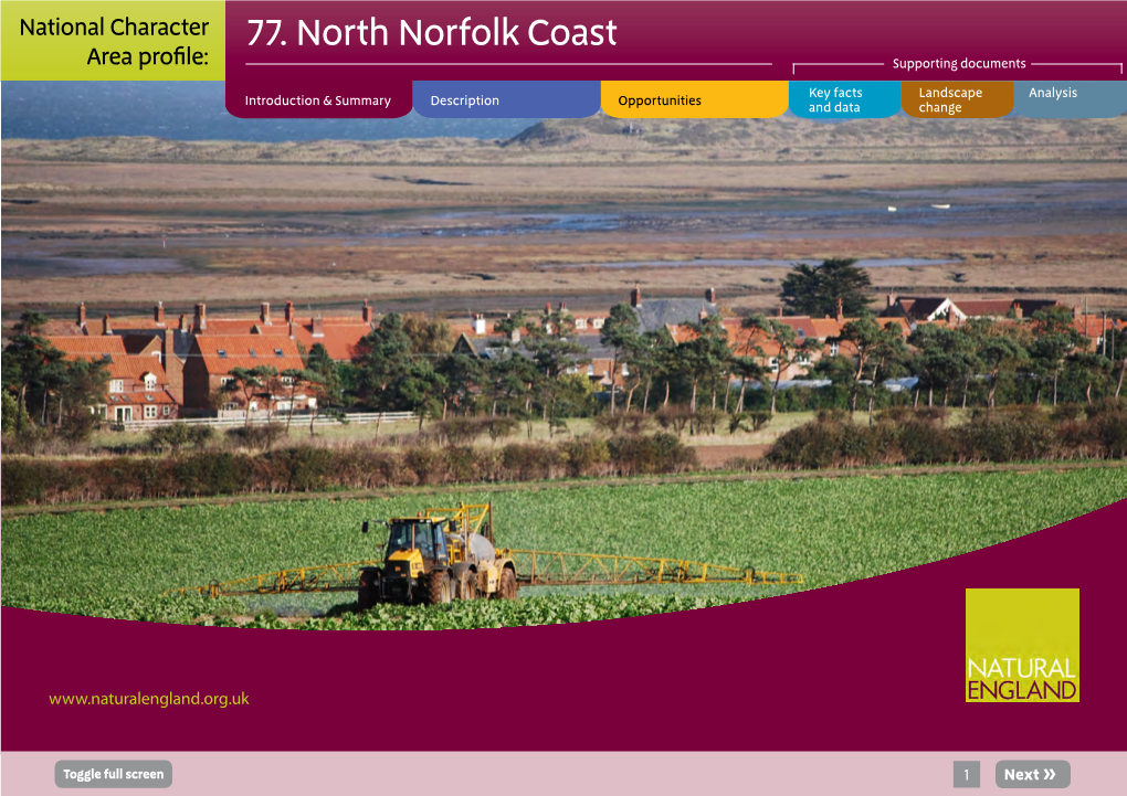 77. North Norfolk Coast Area Profile: Supporting Documents