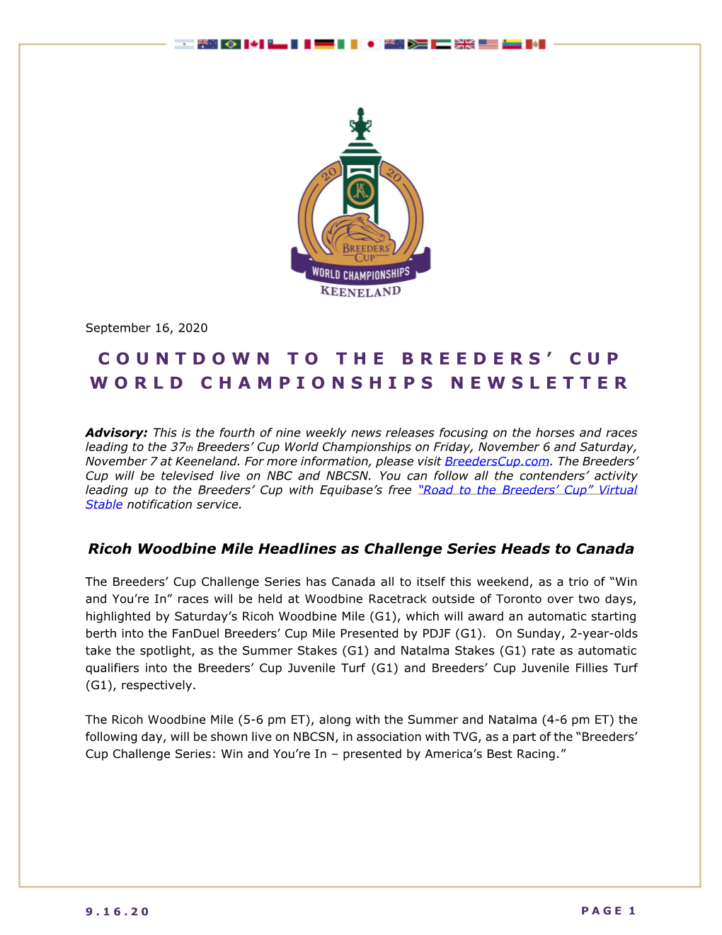 Cup World Championships Newsletter