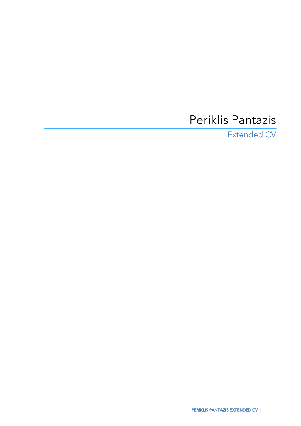 Periklis Pantazis Extended CV