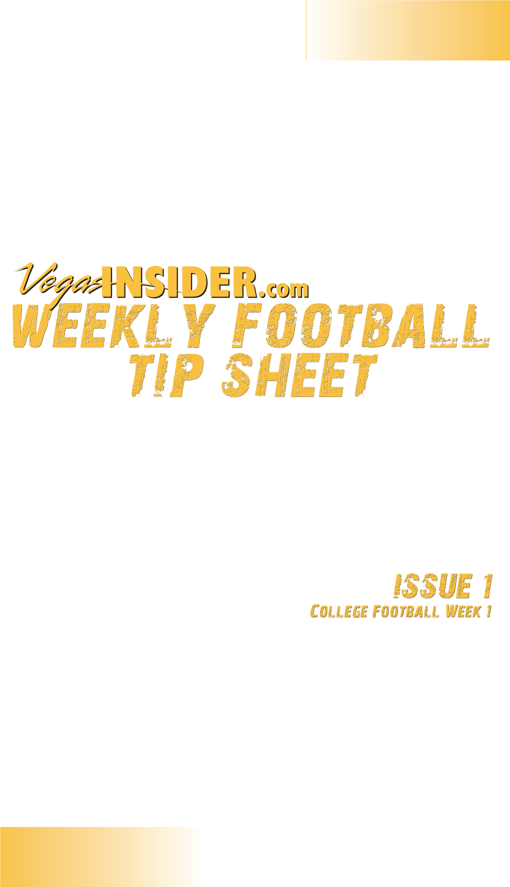 Weekly Football Tip Sheet